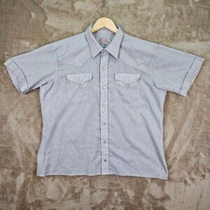 Vintage 70s H Bar C Made In USA Western Rodeo Shirt Pearl Snap Men's Size 17.5